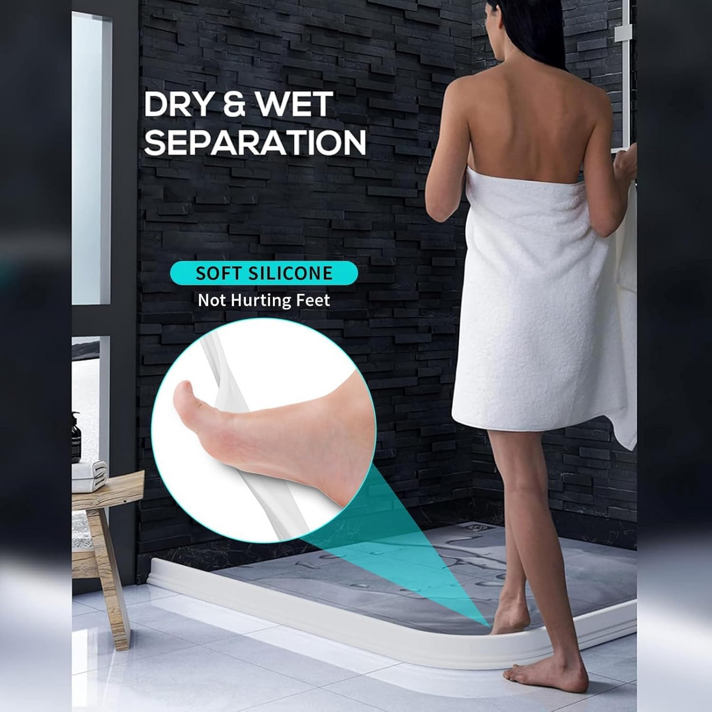 Collapsible Silicone Shower Water Guard