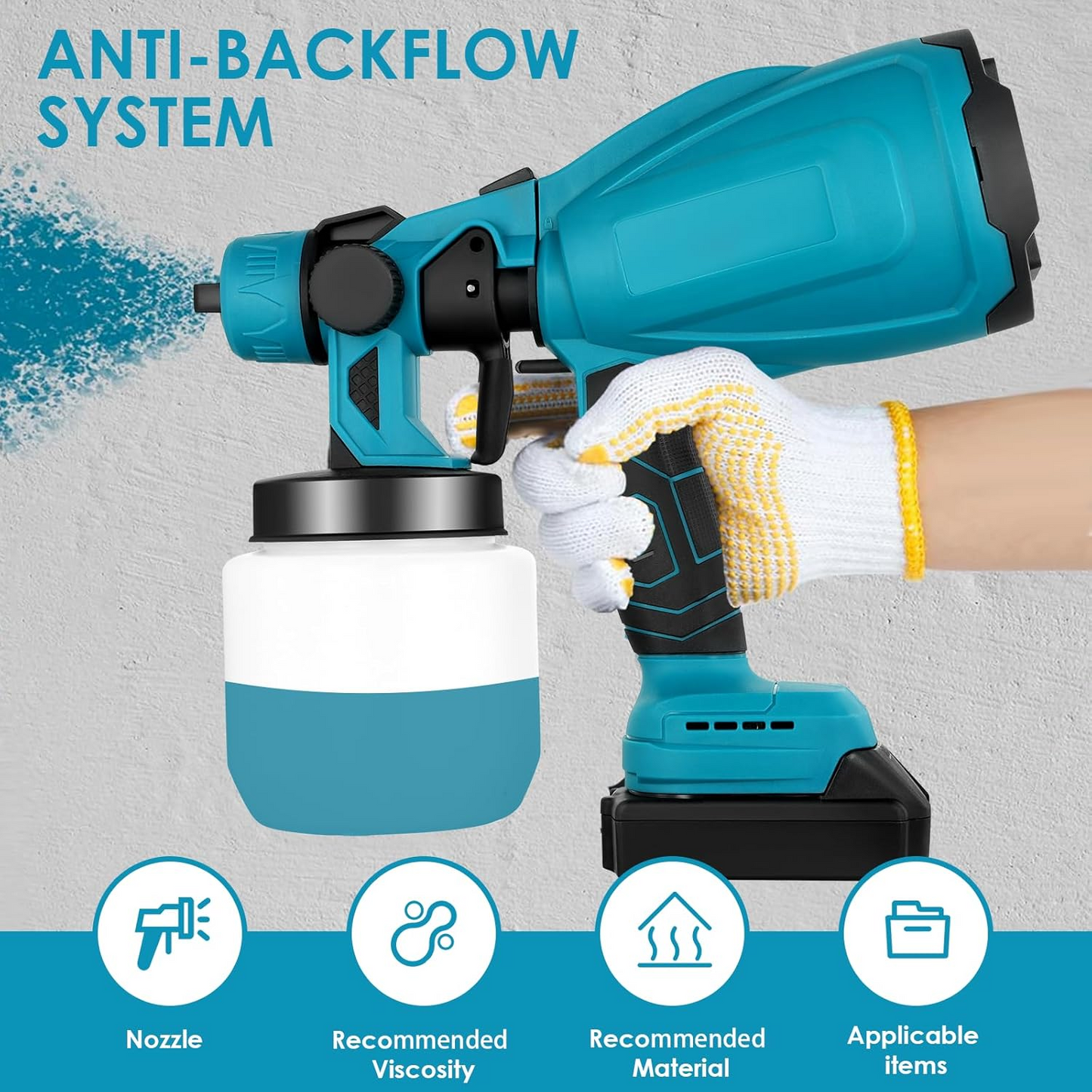 Cordless Paint Sprayer With 2 Battery