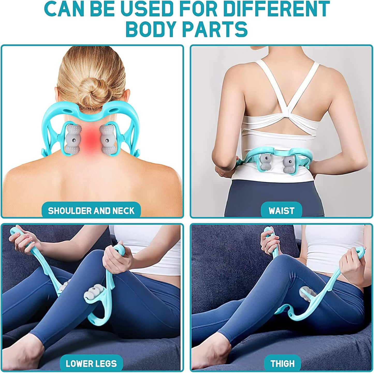 Hand Neck Massager With Rollers 6 Wheel Neck Massager For Pain Relief Deep Tissue