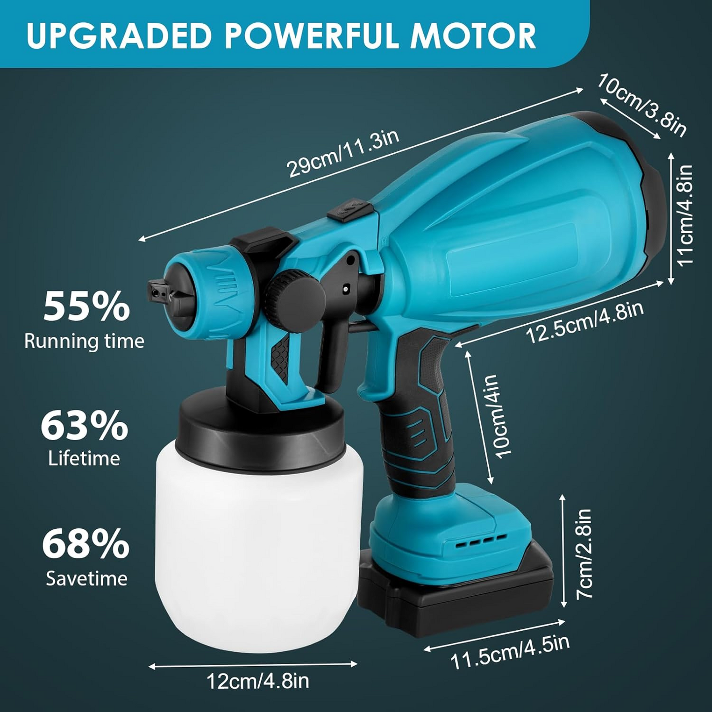 Cordless Paint Sprayer With 2 Battery