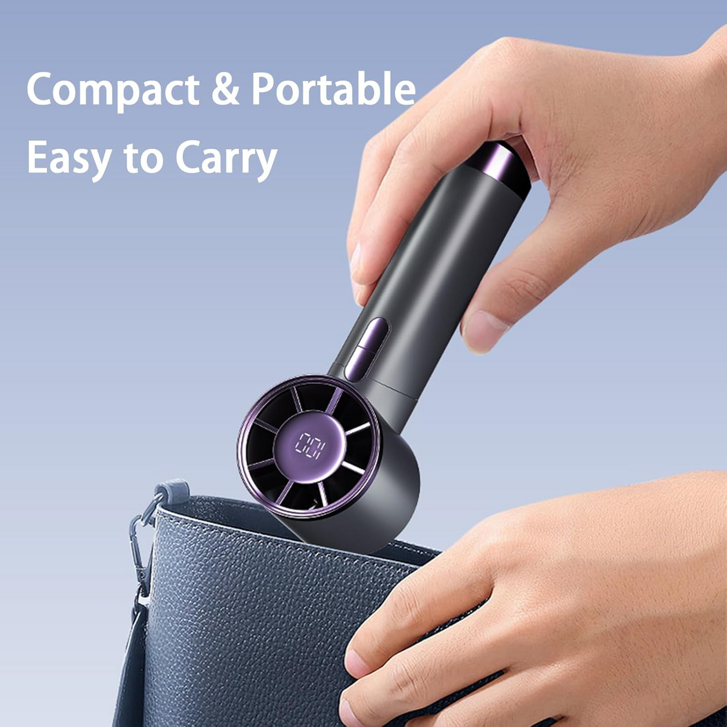 Portable Handheld Fan, Turbo Mini Fan with LED Display