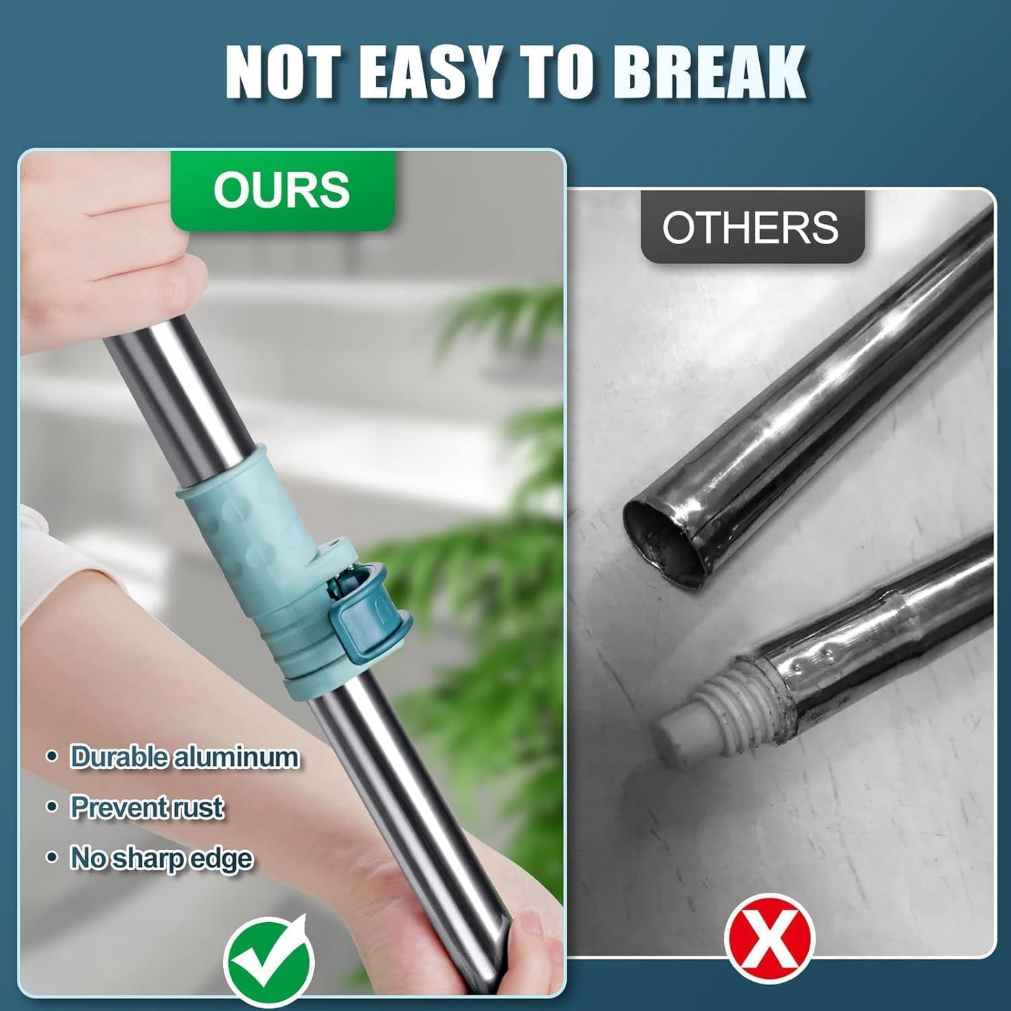 Silicon Floor Wiper With Stainless Steel Extendable Handle