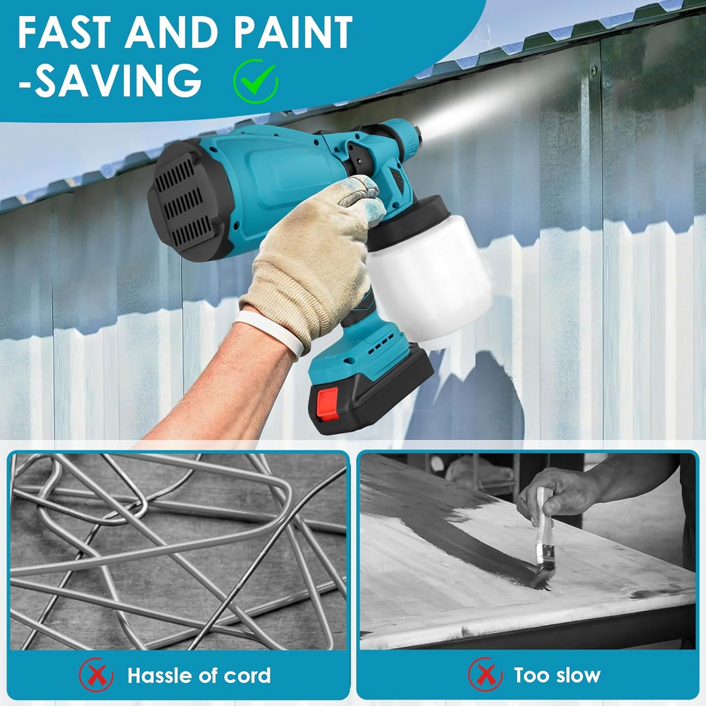 Cordless Paint Sprayer With 2 Battery