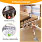 Stainless steel 6 hook organizer