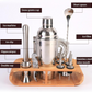Cocktail Shaker Set Bartender Kit, Bar Set with Bamboo Stand 12 Piece Bartending Tools with Mocktail Recipes Booklet