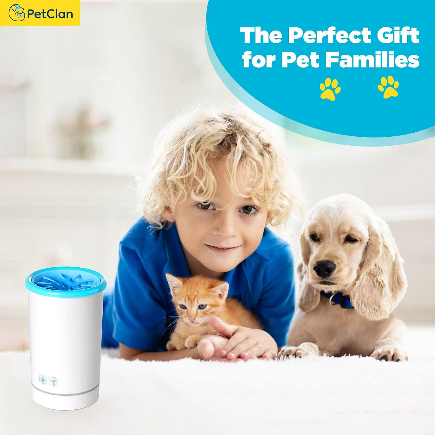 Dog Pet Foot Cleaner Rechargeable Soft Brushes for Small & Medium Dogs