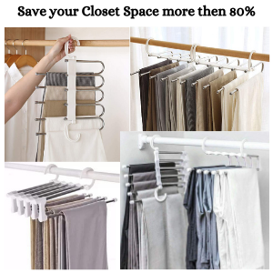 Multifunctional Wardrobe 5 Layers Pants Storage Rack Hangers Holders 5 In 1