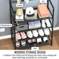 3-in-1 Coat Rack & Shoe Rack Organizer 4 Tier Storage Organizer with Hooks
