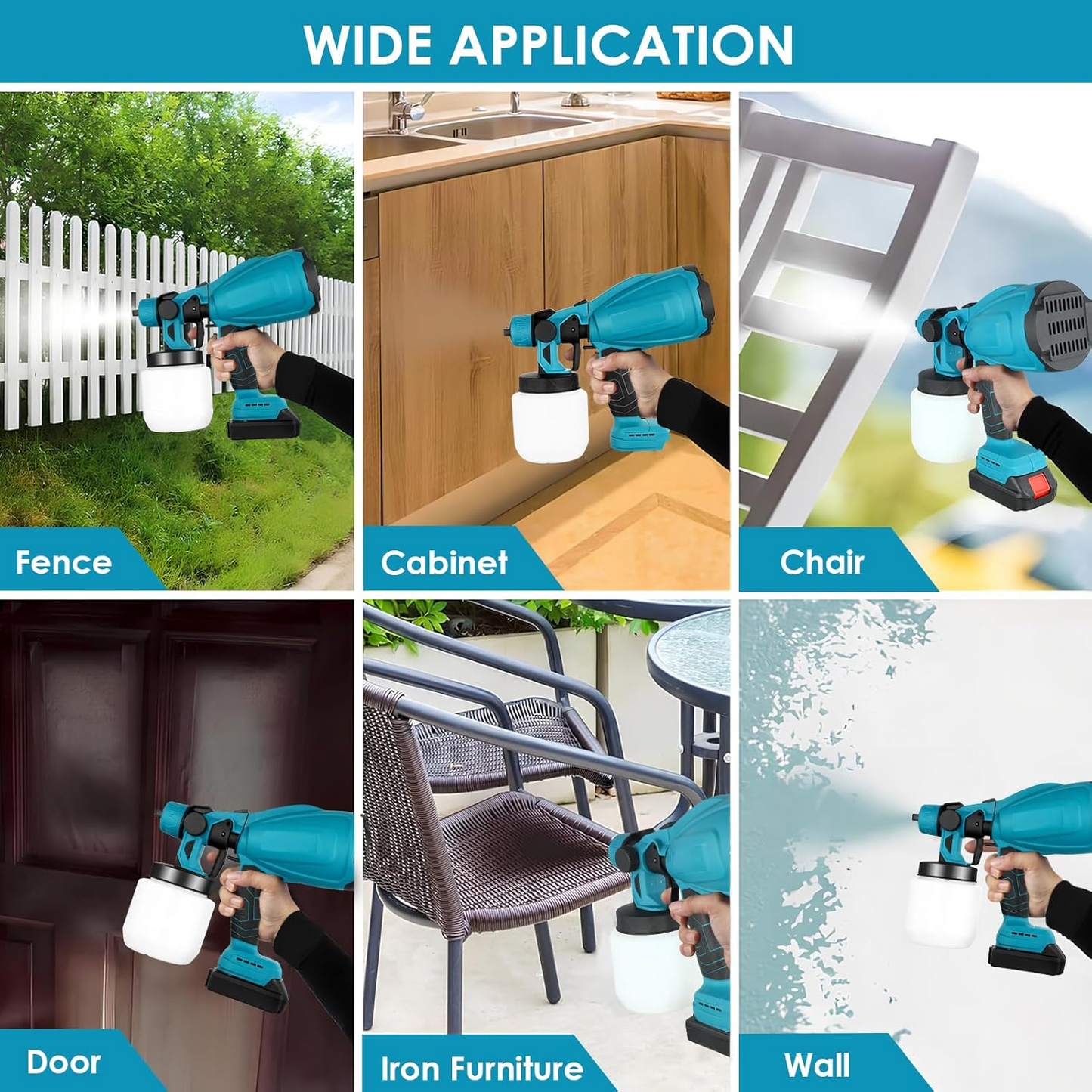 Cordless Paint Sprayer With 2 Battery