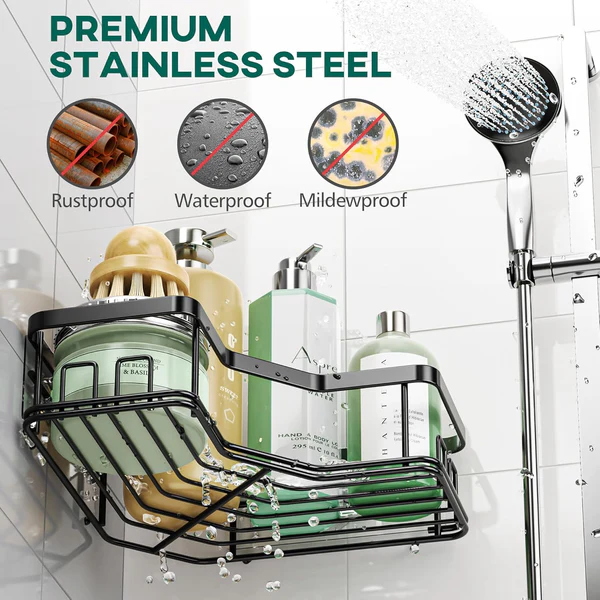 Premium Stainless Steel Corner Shower Organizer (Set of 5)