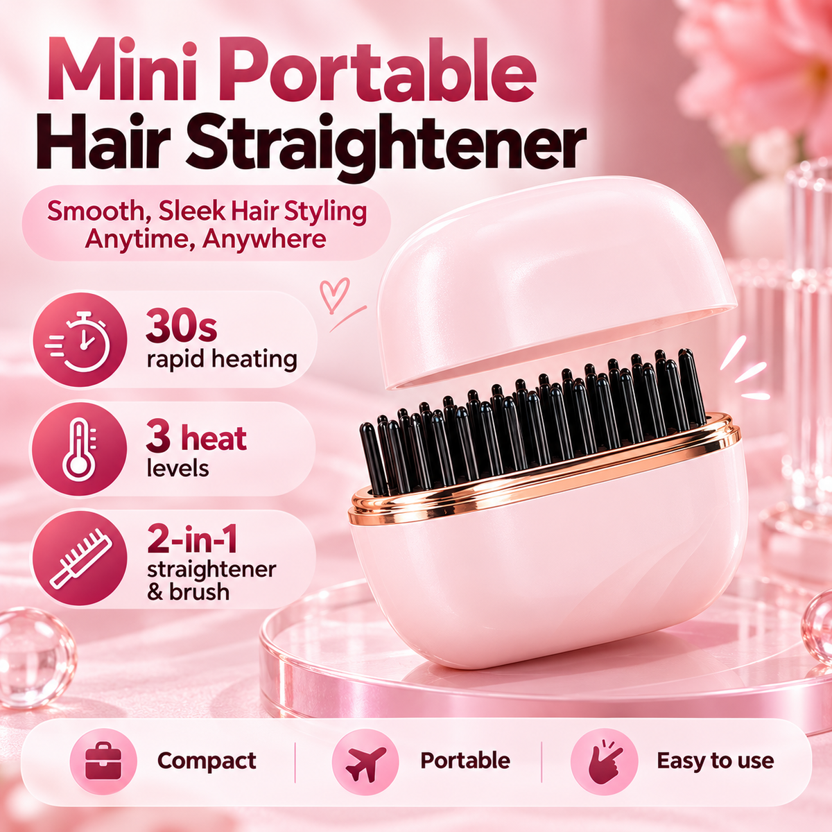 Mini Portable Hair Straightner