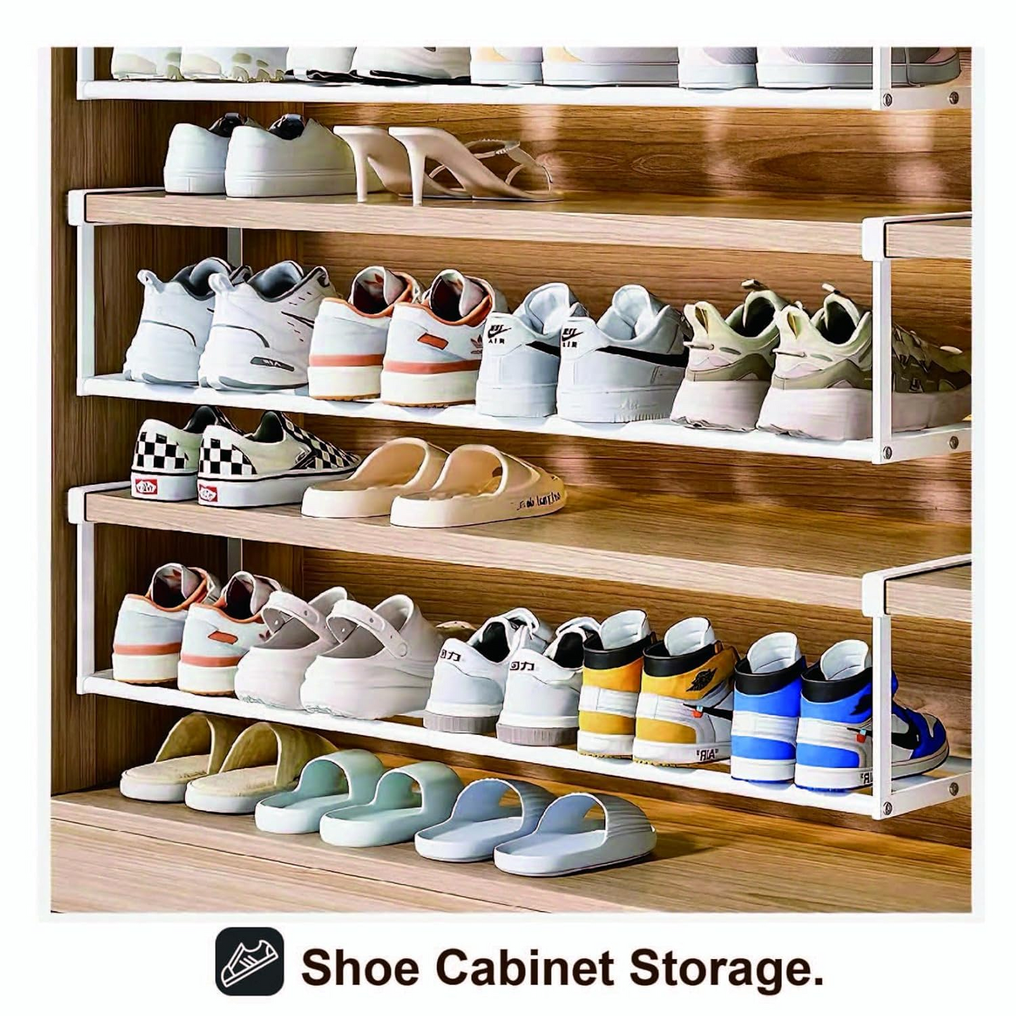 Expandable Shoe Rack Organizer - Adjustable Shoe Rack & Under Cabinet Shelf