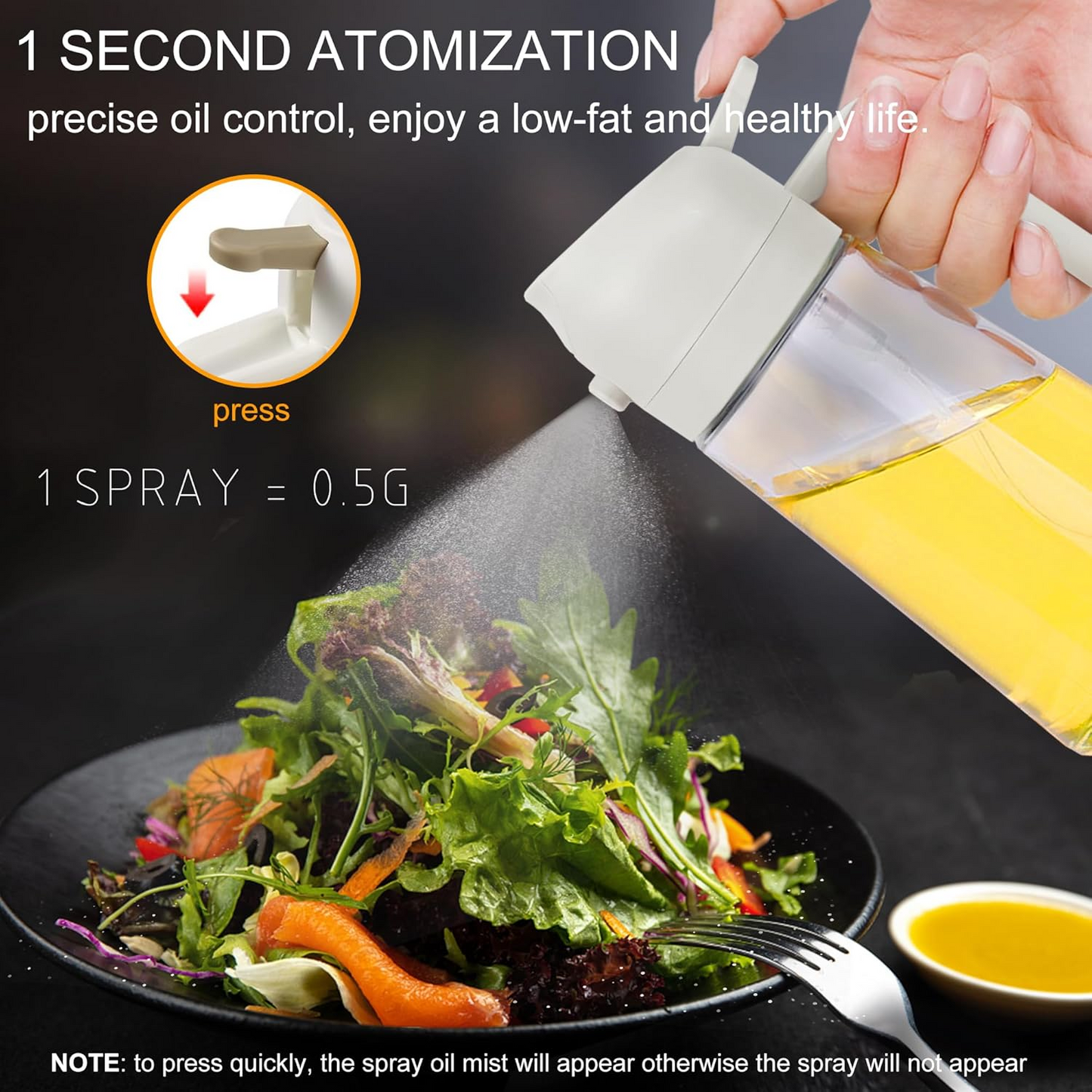 2 in 1 Olive Oil Dispenser and Oil Sprayer for Cooking