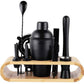 Cocktail Shaker Set Bartender Kit, Bar Set with Bamboo Stand 12 Piece Bartending Tools with Mocktail Recipes Booklet
