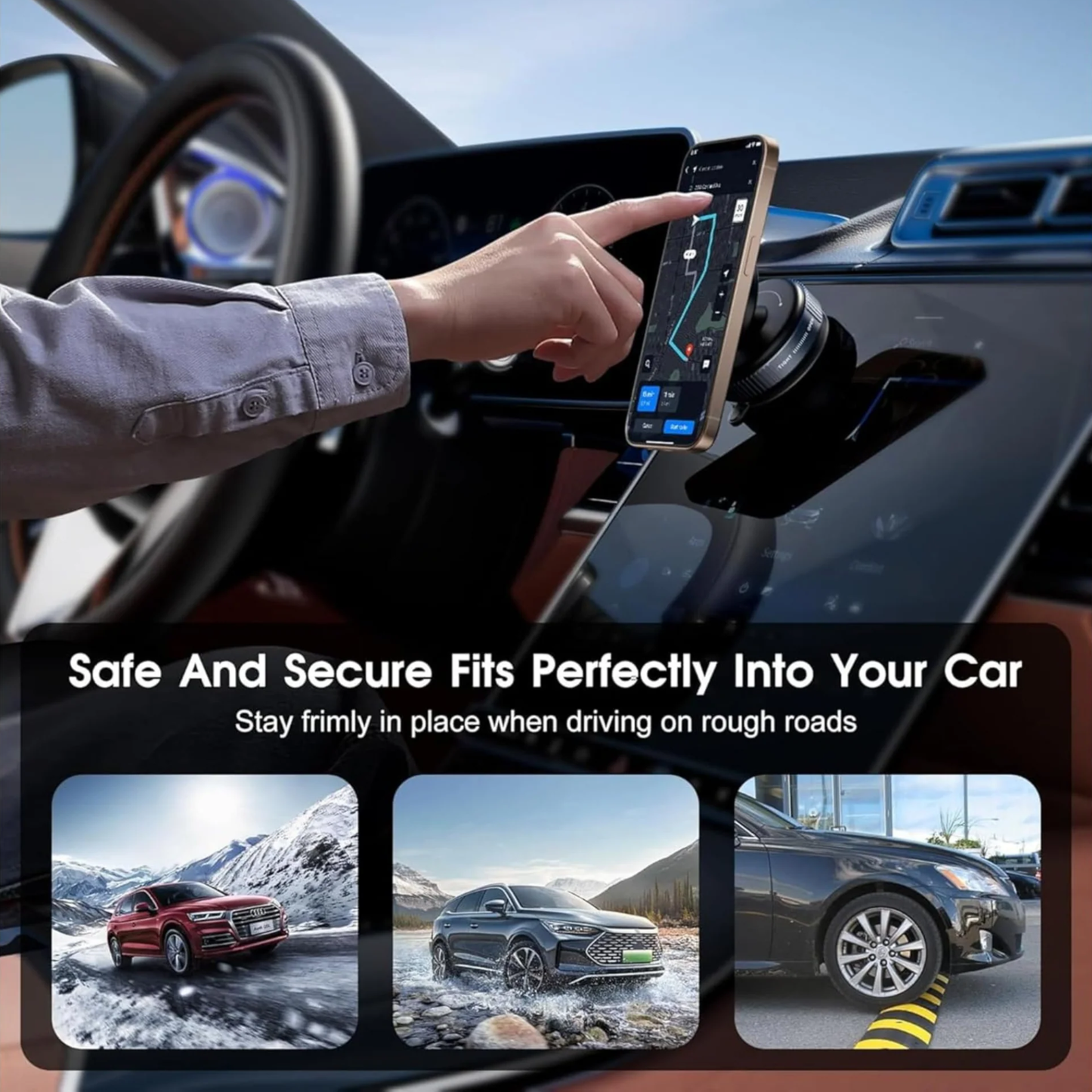 Magnetic Phone Holder Bracket with Rotating Vacuum Suction (K009)