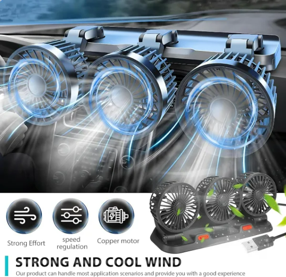 Car Cooling Fan Head for cars Wind Air Circulation Fan