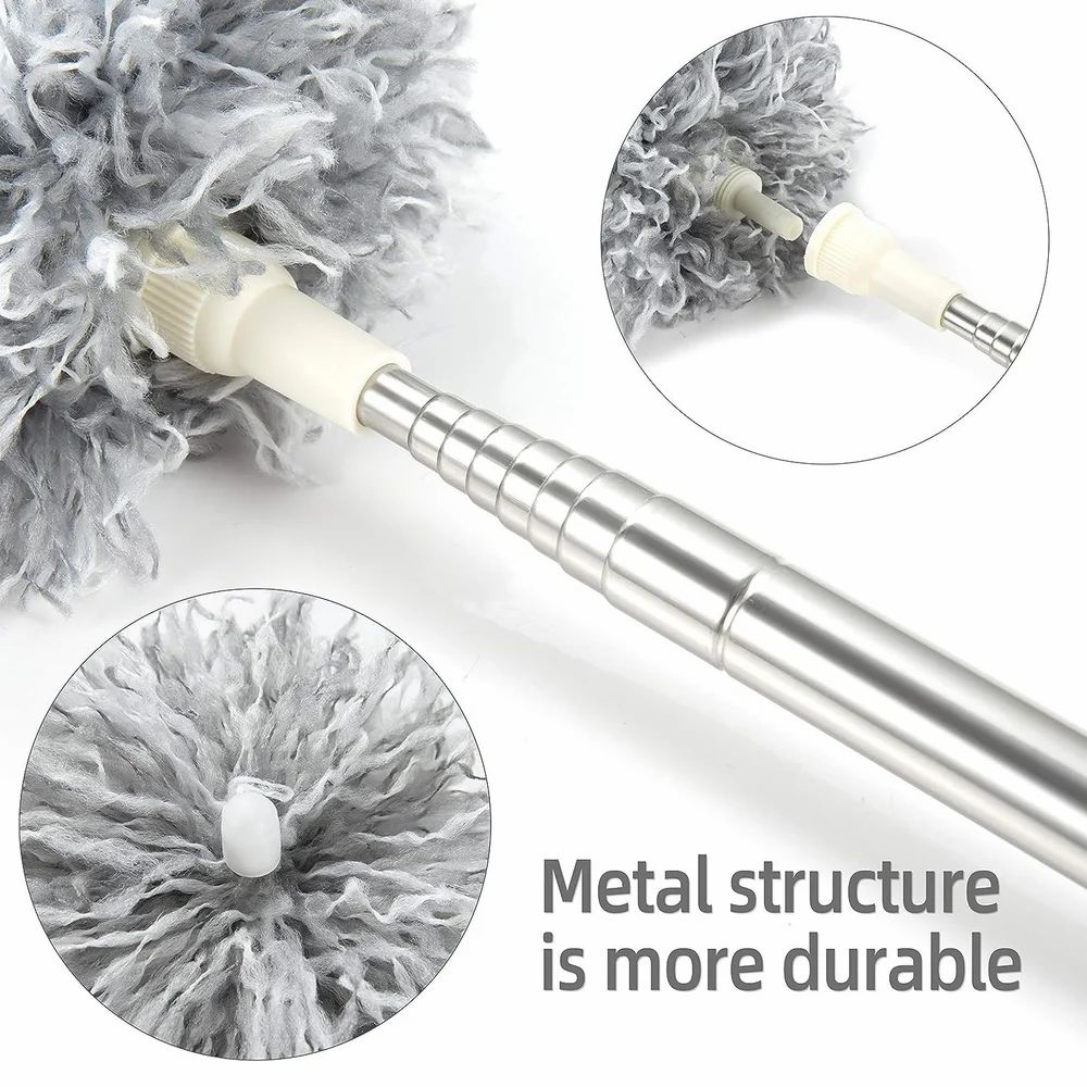 100 Inch Fan Duster, Extendable Microfiber Duster, Feather dust cleaner