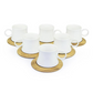 Coffee set with 6 ceramic cups 90ml & 6 bamboo saucers