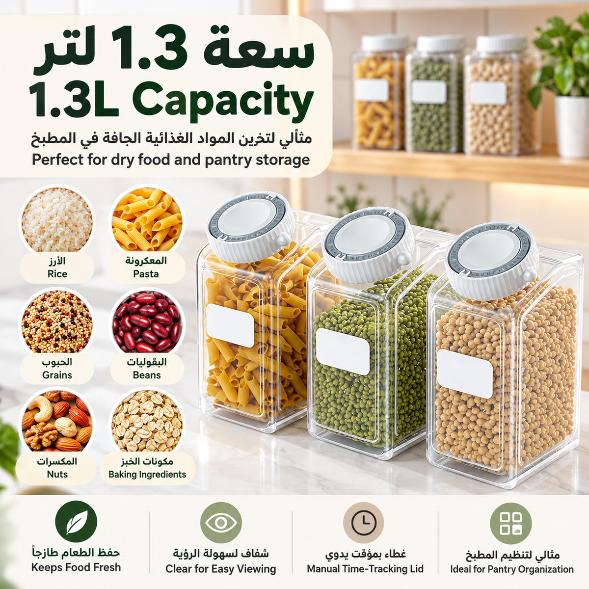 Food Storage Container With Time Track Dial