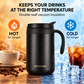 Black double wall stainless steel vacuum mug