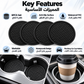 Car Cup Holder Coasters, Non-Slip Pads, Automotive Interior Black