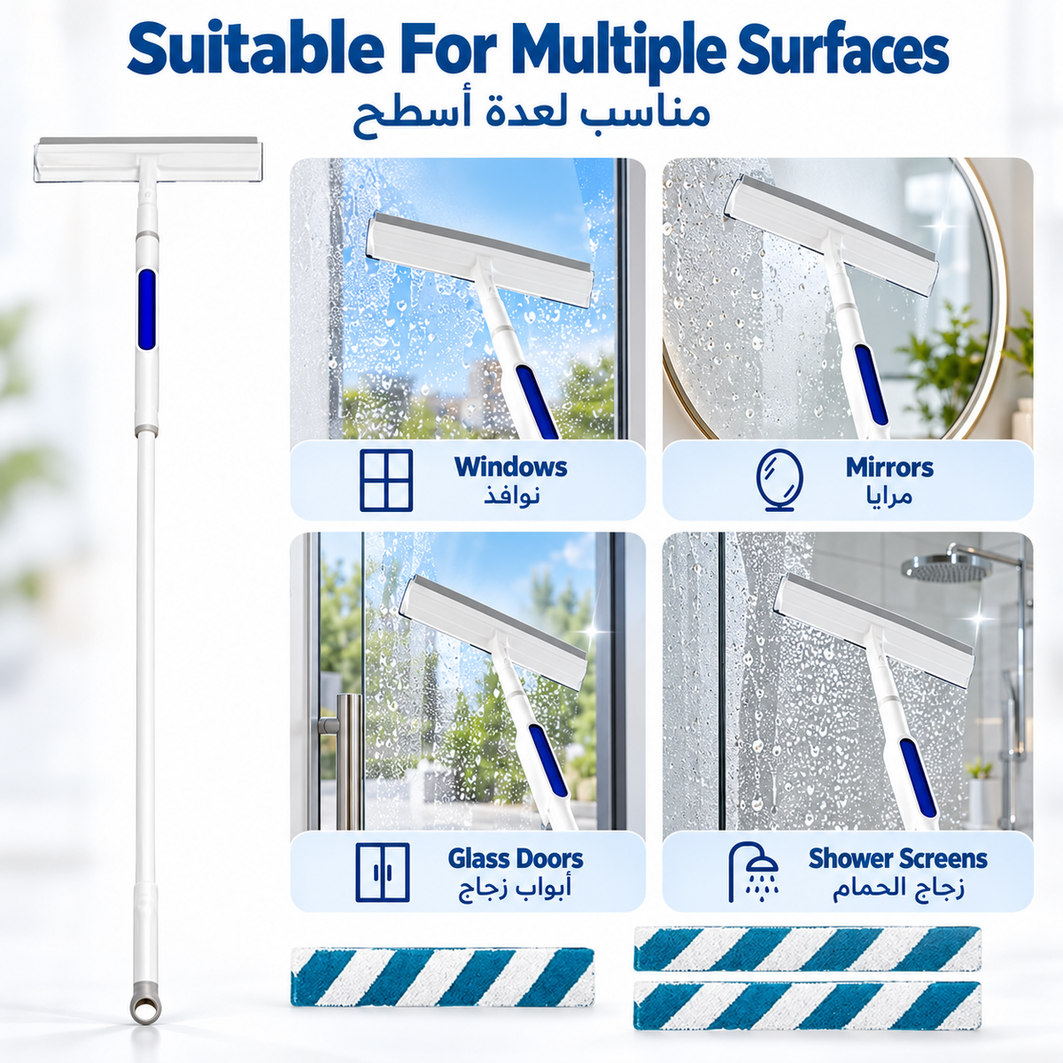 Telescopic Spray Window Cleaner with wiper