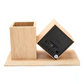 🪵 Wood Pen Holder Clock – Smart LED Desk Organizer ⏰✨
