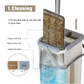 Household Cleaning Tool Wet Dry Hand-Free Mop Bucket Set With Plastic Basket Cloth Material