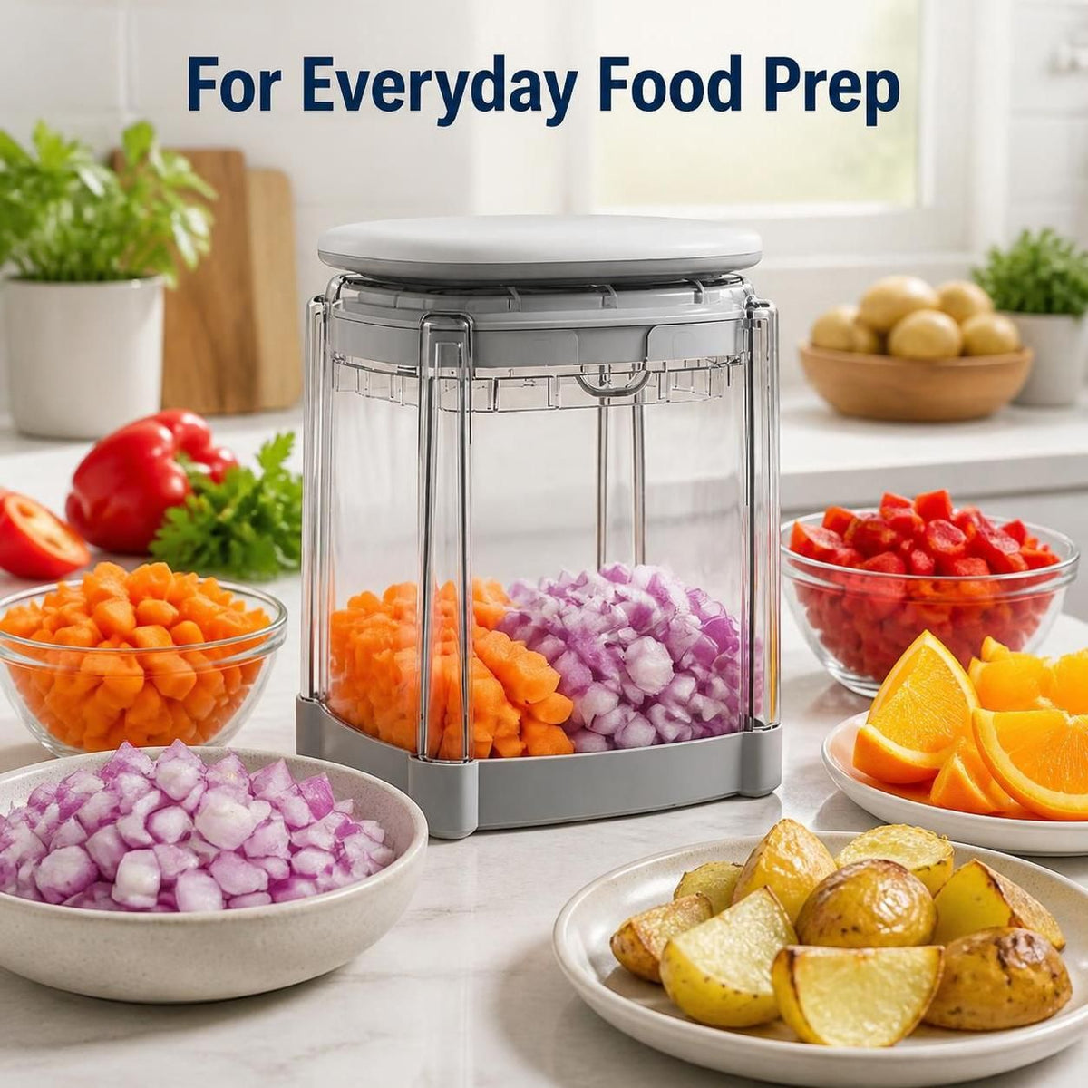 3 in 1  Manual Vegetable Chopper & Potato Cutter
