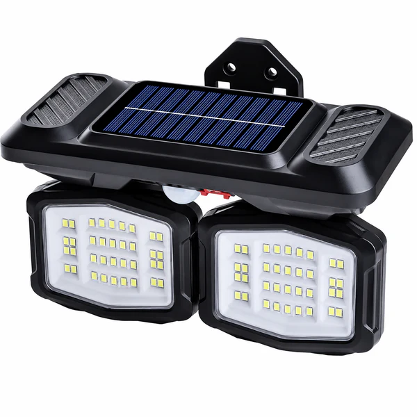 Solar Garden Wall Lights 108 LED 2 Or 3 Head Motion Sensing Technology