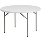 Round Plastic Event Folding Table, White