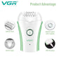 VGR Compact Professional Cordless Women Epilator for different body areas for gentle hair removal V705