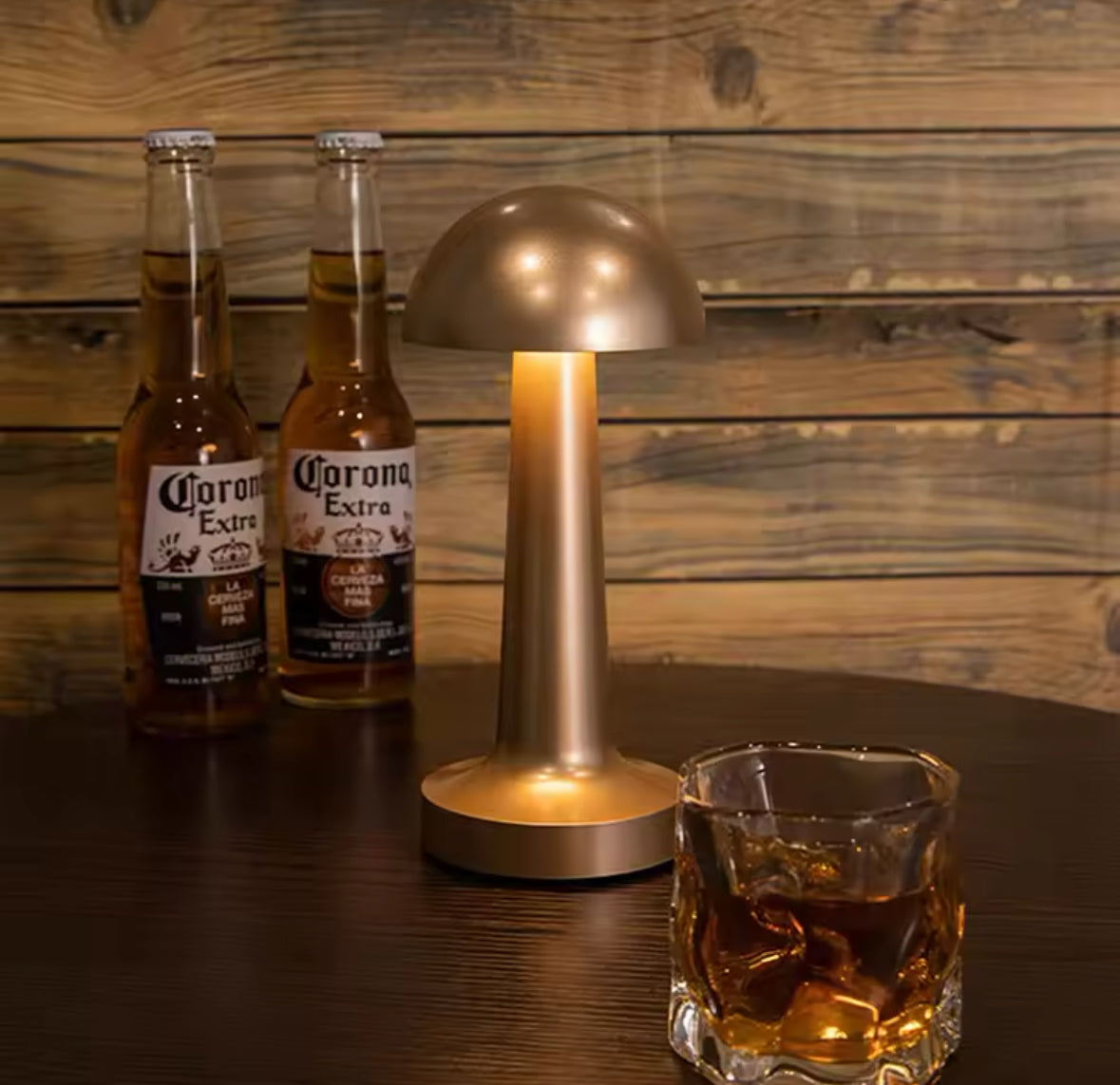 Golden Mushroom Restaurant Led Cordless Table Lamp Usb