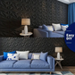 PVC 3D Black Or White Diamond Wall Panels