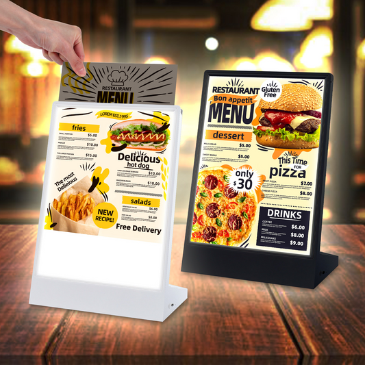 Rechargeable A4 desktop advertising light box
Acrylic Flashing Led Table Menu Restaurant Card
Display Holder Stand