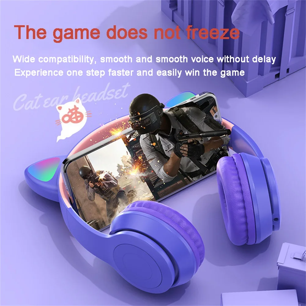 Cat Ears Bluetooth Wireless Headphone With Mic