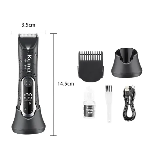 Waterproof Body Groomer With Skin Friendly Blades Kemei Hair Trimmer KM-1840