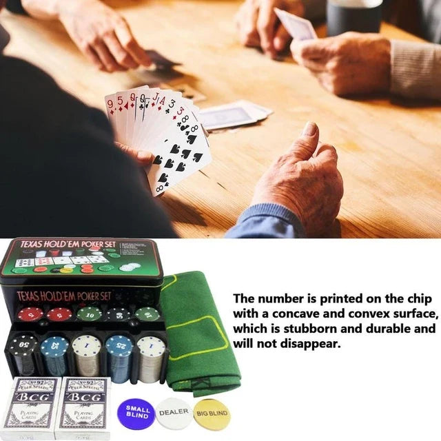 Texas hold’em poker set 200 pcs with mat