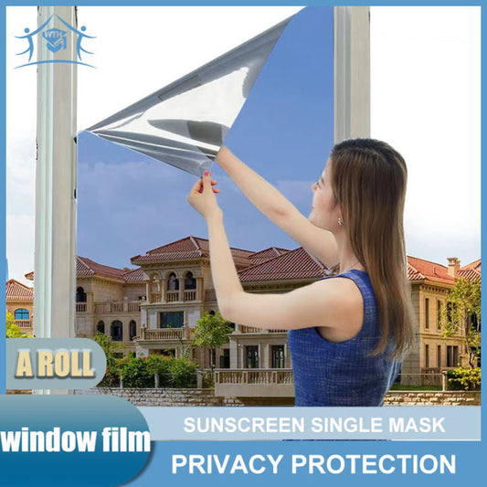 Privacy Window Film Glass Roll Film Sunscreen Glass Sticker Self Adhesive Heat Control 50x100cm