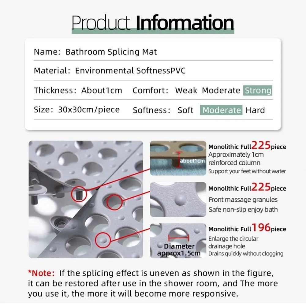 Bathroom Non Slip Mat Toilet Splicing Ground Mat