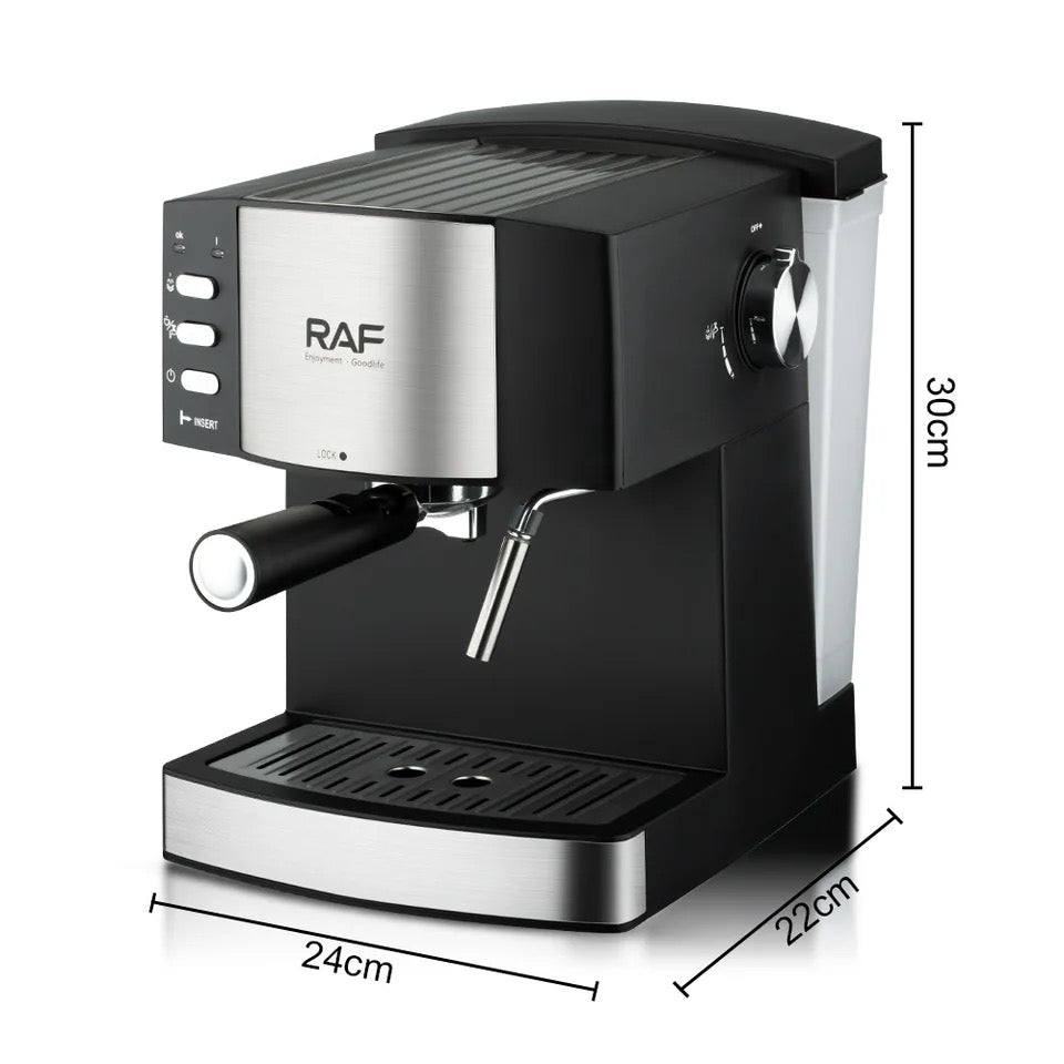 Raf Espresso Coffee Maker 850W Strong Power 1 6L Cafe Machine Steam Foaming Machine R113
