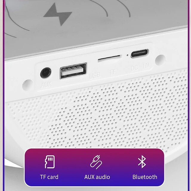 Wireless Charging Bedside Led Night Light Bluetooth Speaker Bt2301