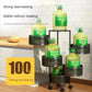 4 Or 5 Layer Round Basket Kitchen Rotating Metal Storage Cages With Wheels Cart