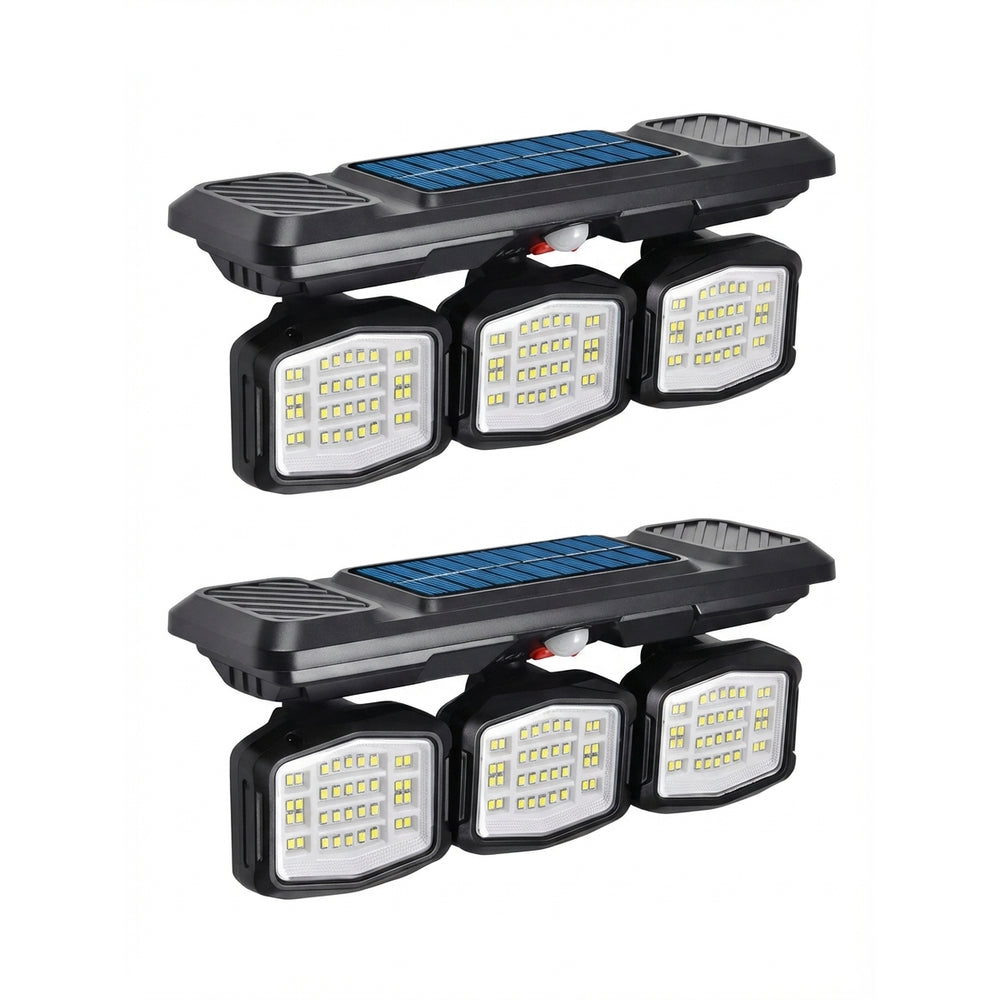 Solar Garden Wall Lights 108 LED 2 Or 3 Head Motion Sensing Technology