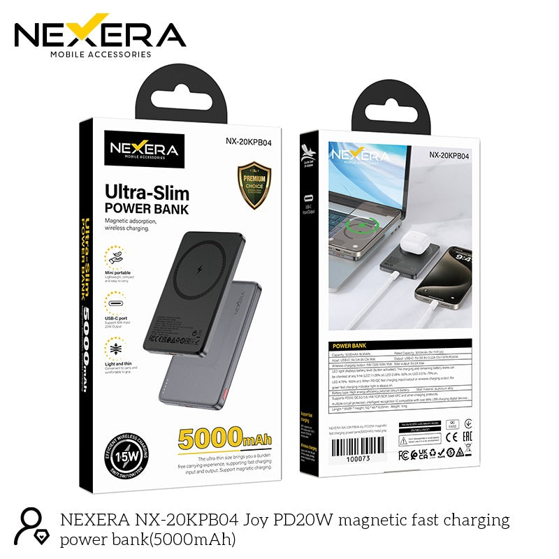 Nexera Magsafe Powerbank Ultra Slim 15W 5000MAH