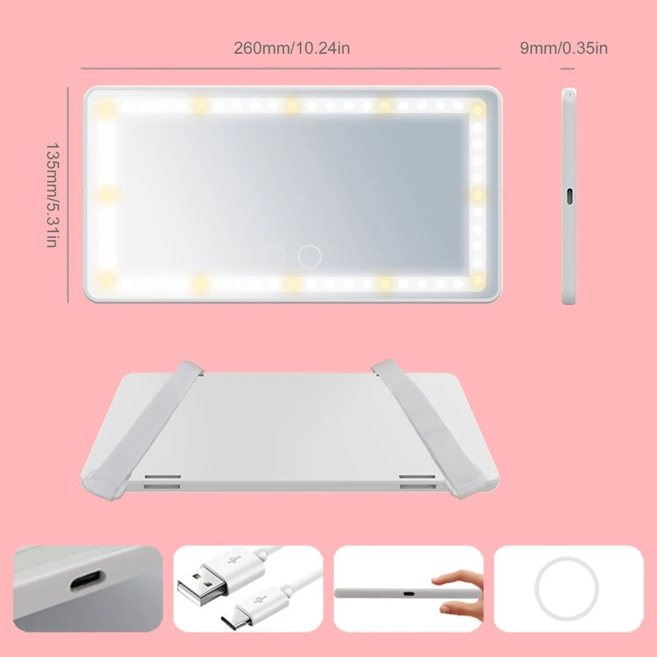 Car Mirror Vanity Led
Rechargeable 3 Color
