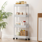 Multifunctional Floor Storage Shelves Rack Organiser with Wheels 4-Layer White AS977