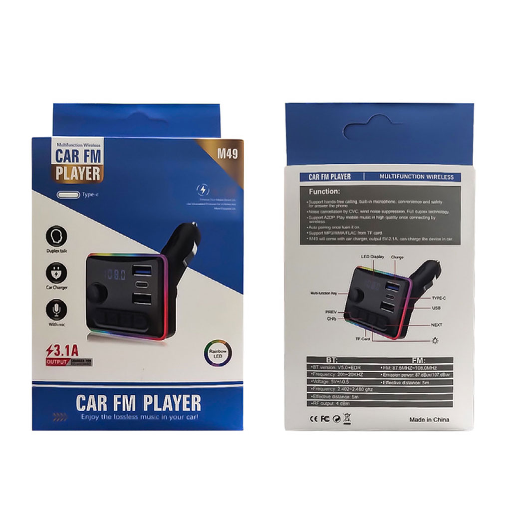Bluetooth 5.0 car fm transmitter player receiver