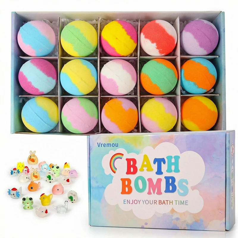 Children's Bath Bombs Balls with Surprise Toys – Pack of 15