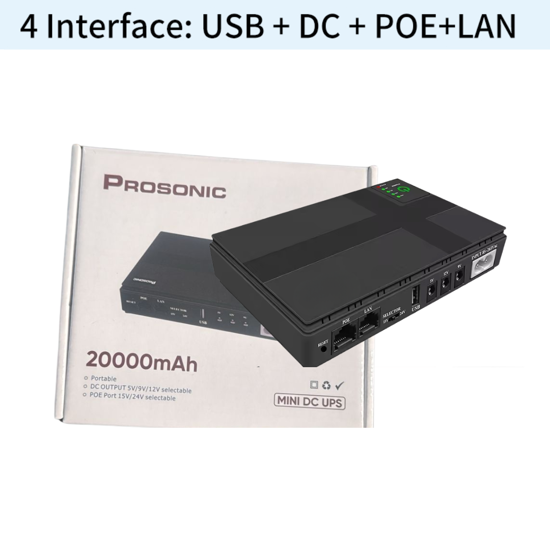 20000 MAH Mini DC UPS Power Bank Prosonic Power Supply